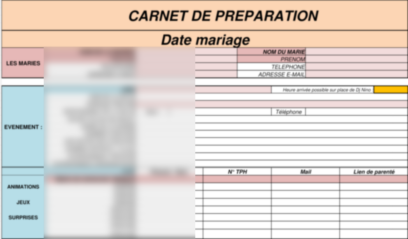 Aperçu des informations essentielles du Carnet de préparation