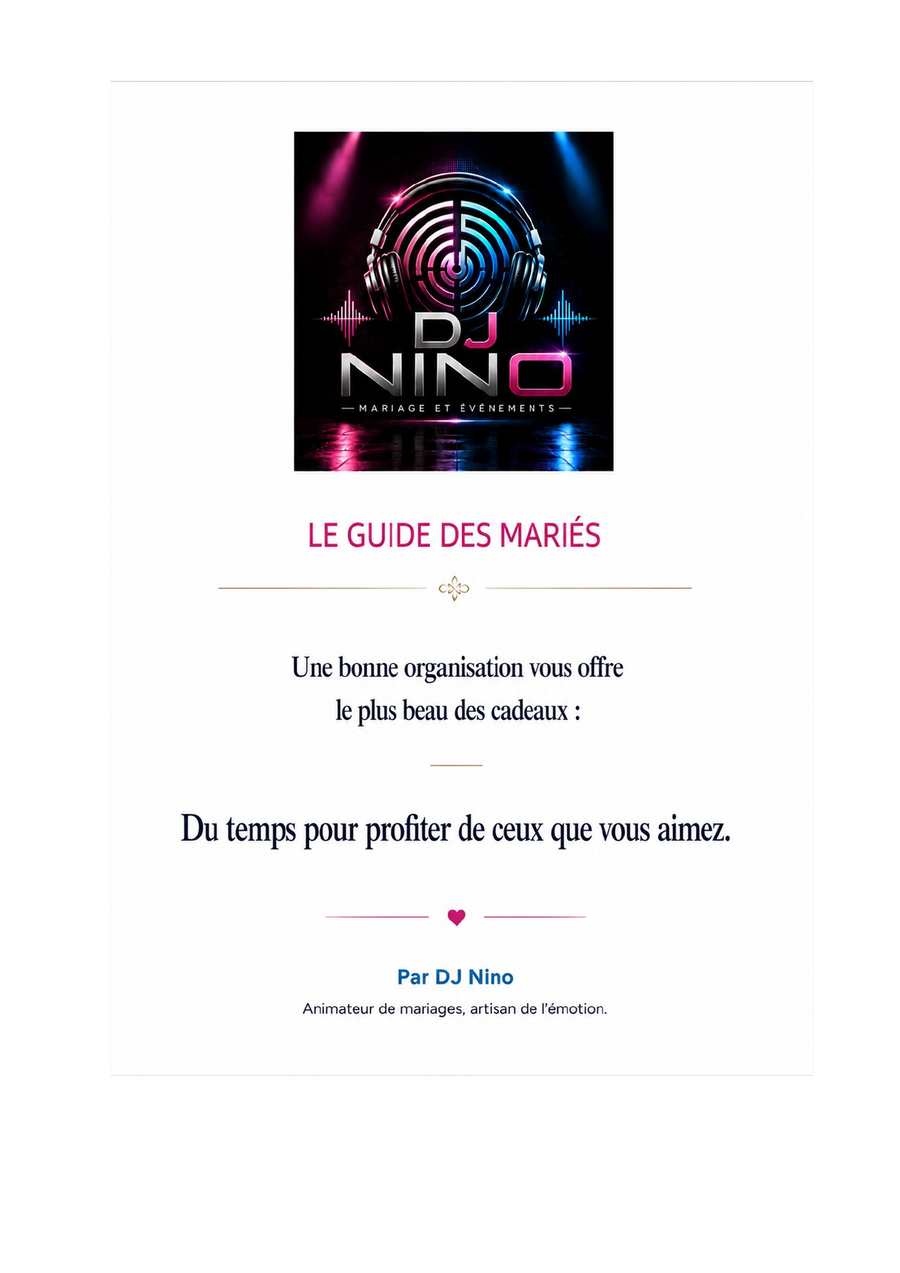 Couverture du Guide des Mariés par DJ Nino